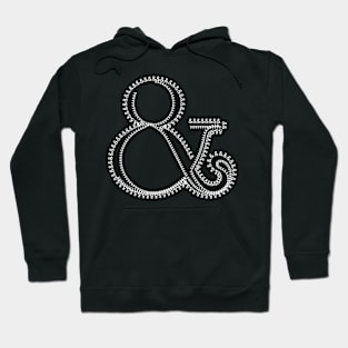 Ampersand 005 White on Black Hoodie